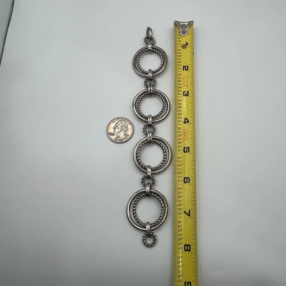 Grosse Germany heavy sterling silver round link twisted chain bracelet vintage